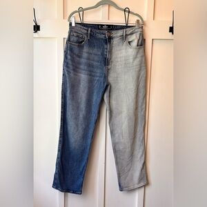 Hollister Jeans Womens 13 S Ultra High Rise Stacked Vintage Straight 2-tone Blue